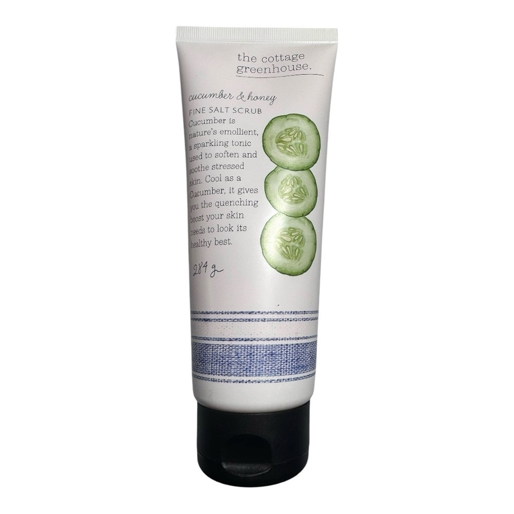 NEW Fine Salt Scrub Cucumber & Honey 10 oz The Cottage Green House Margot Elena - Picture 5 of 6